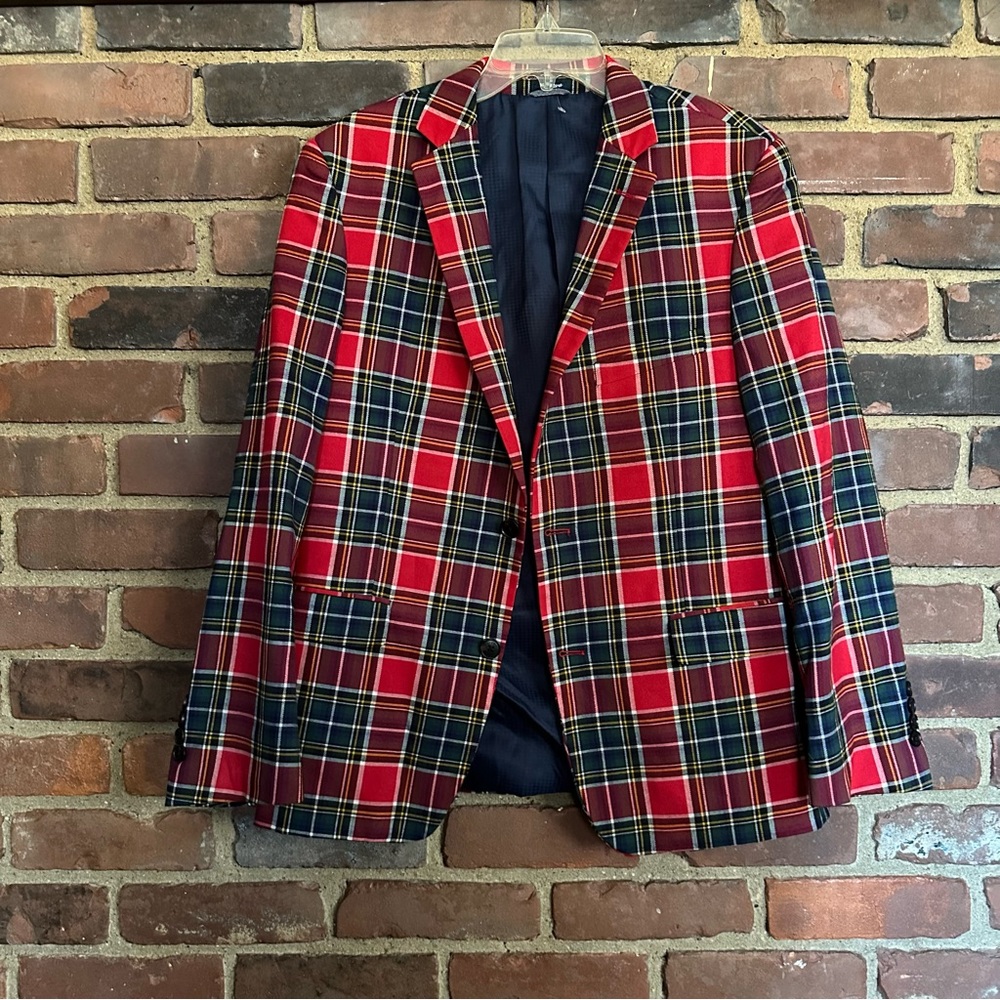 CROWN & IVY plaid two button blazer size 40